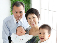 世田谷喜多見狛江のお宮参りの家族写真