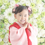 七五三3歳正絹着物レンタル 正絹ピンク　世田谷区喜多見狛江